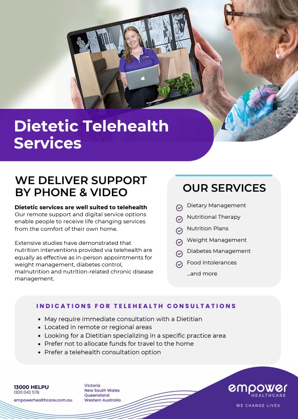 Capture Dietetic Telehealth flyer